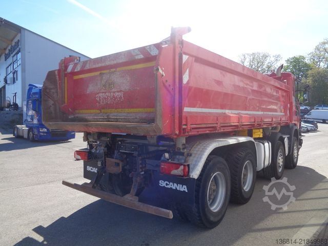 Three-sided tipper truck SCANIA G 440 BB 8x4 Meiller Bordmatik AHK Retarder