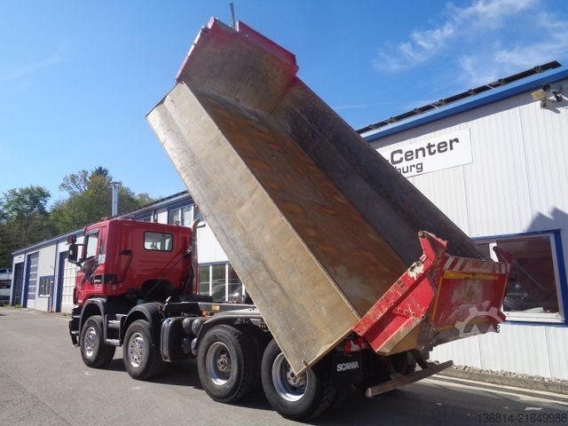 Three-sided tipper truck SCANIA G 440 BB 8x4 Meiller Bordmatik AHK Retarder