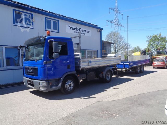 Three-sided tipper truck MAN TGL 8.220 4x2 BB Meiller AHK + Hydraulik