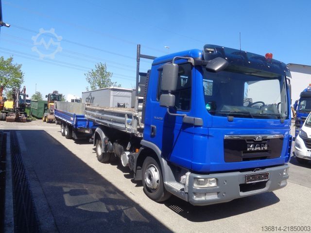 Three-sided tipper truck MAN TGL 8.220 4x2 BB Meiller AHK + Hydraulik