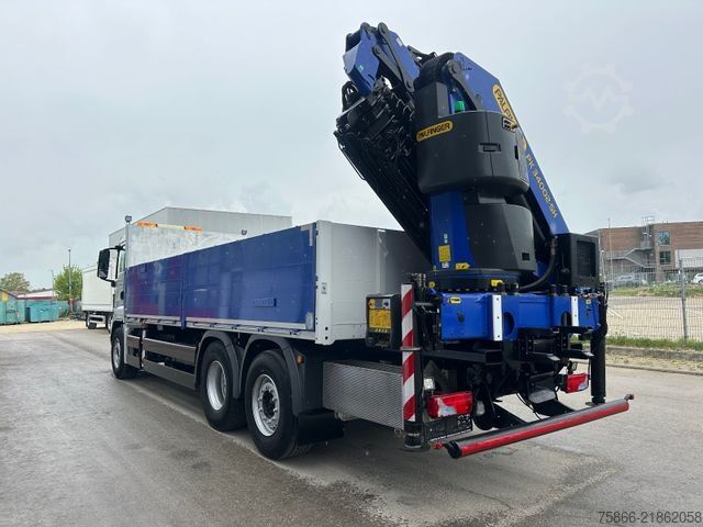Flatbed truck MAN 26.480 TGS BLL 6x2 Palfinger PK 34.002 SH FlyJib