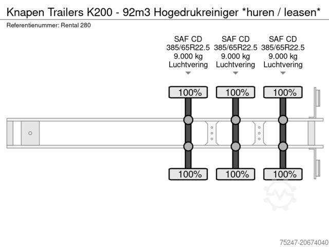 Schubboden Knapen Trailers K200 - 92m3 Hogedrukreiniger *huren / leasen*