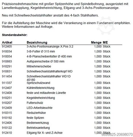 Mechanikerdrehmaschine Knuth SINUS 400/1500 D