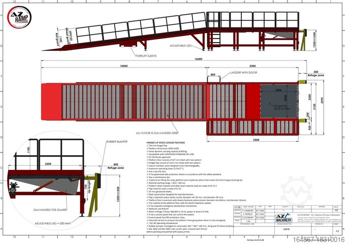 Pallet storage AZ MACHINERY Rampe fixe de chargement