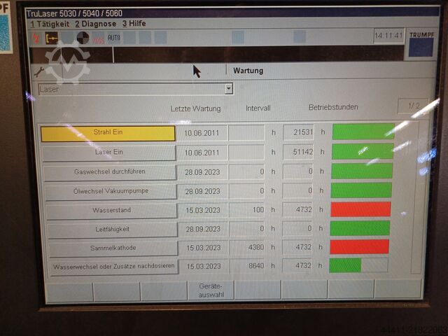 Laser cutting machine TRUMPF TruLaser 5030 (L16) 5000 Watt
