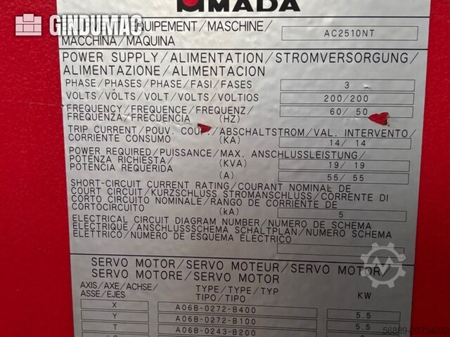 CNC-Stanzmaschine AMADA AC2510 NT + MP 250
