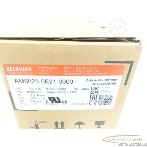 Control unit Beckhoff AM8023-0E21 ! -