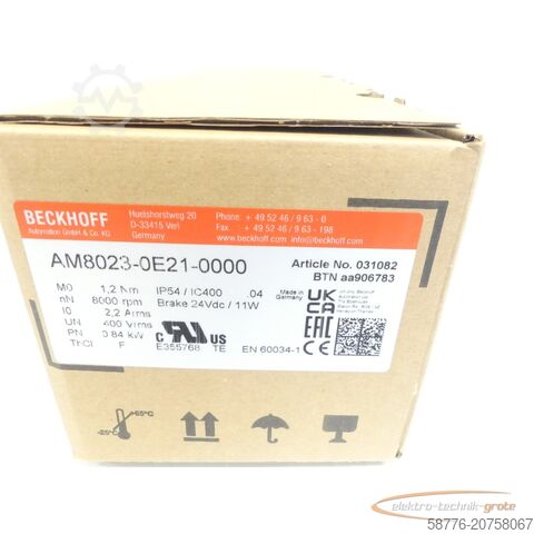 Control unit Beckhoff AM8023-0E21 ! -