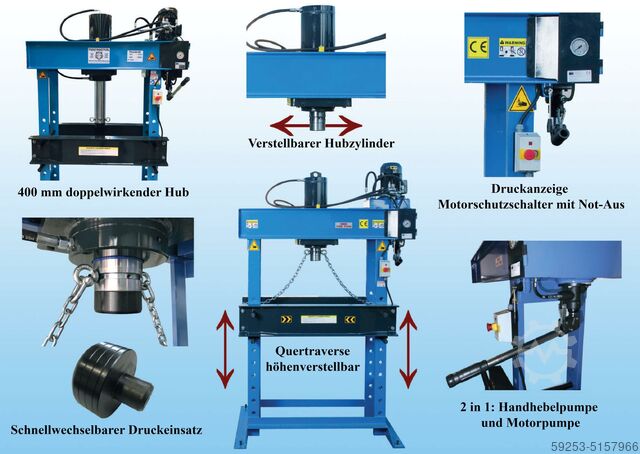 Werkstattpresse Tigermetal Hydraulische Werkstattpresse 60 Tonnen