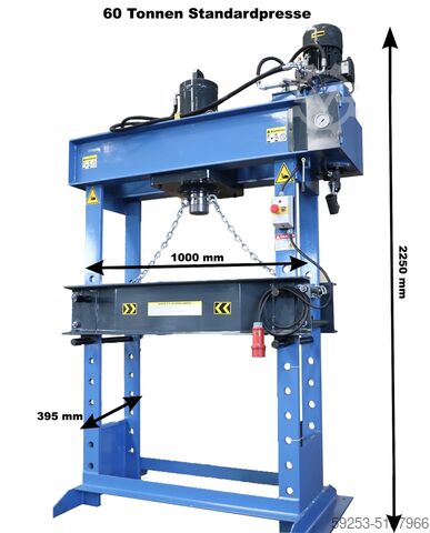 Workshop press straightening press Tigermetal Hydraulische Werkstattpresse 60 Tonnen