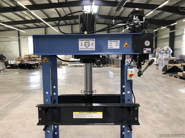 Hydraulic press machine workshop Tigermetal Hydraulische Werkstattpresse 100 Tonnen