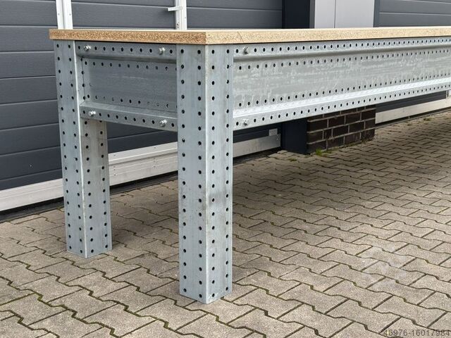 Workbench Welding table Workshop table Packtisch Werktisch Arbeitstisch Abm: 3.200 x 850 x 940 mm (BxTxH)