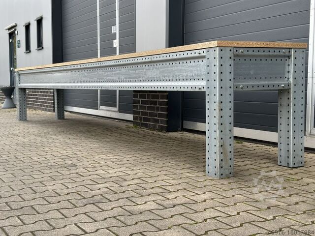 Workbench Welding table Workshop table Packtisch Werktisch Arbeitstisch Abm: 3.200 x 850 x 940 mm (BxTxH)