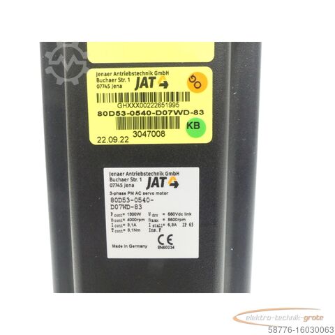 Control unit  JAT 80D53-0540-D07WD-83 ECOSPEED ohne Drehgeber SN:GHXXX00222651995 - ungeb.! -