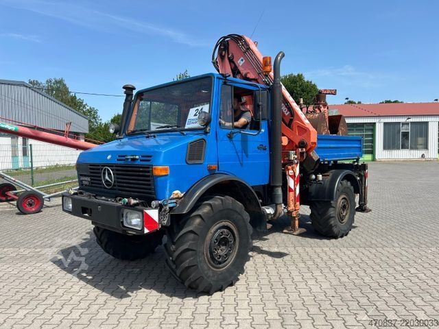 LKW mit Pritsche (offen) UNIMOG U 1650 / Atlas 130.1 / Greifer / Winde