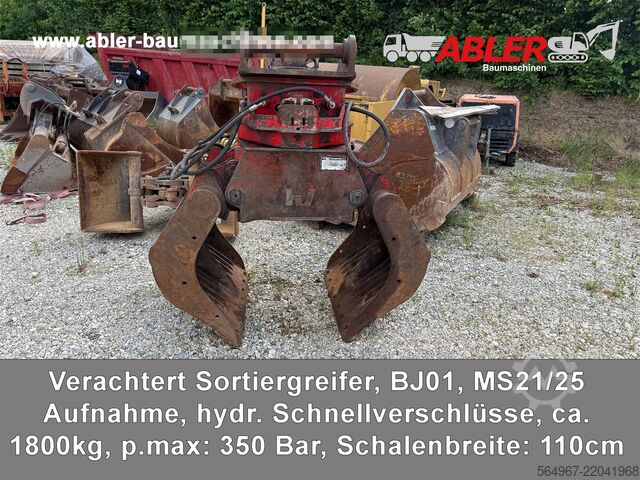 Clamshell Verachtert Sortiergreifer MS21/25 hydr. Schnellvers