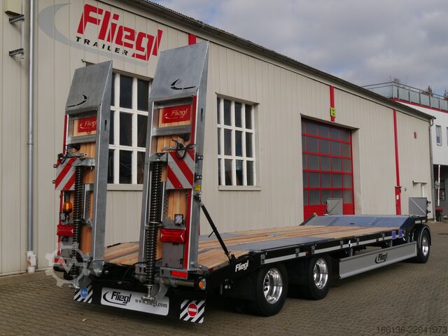 Low loader trailer Fliegl Tiefladeanhänger DTS 300 L=6,5 m Luft/FH