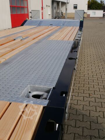 Low loader trailer Fliegl Tiefladeanhänger DTS 300 L=6,5 m Luft/FH