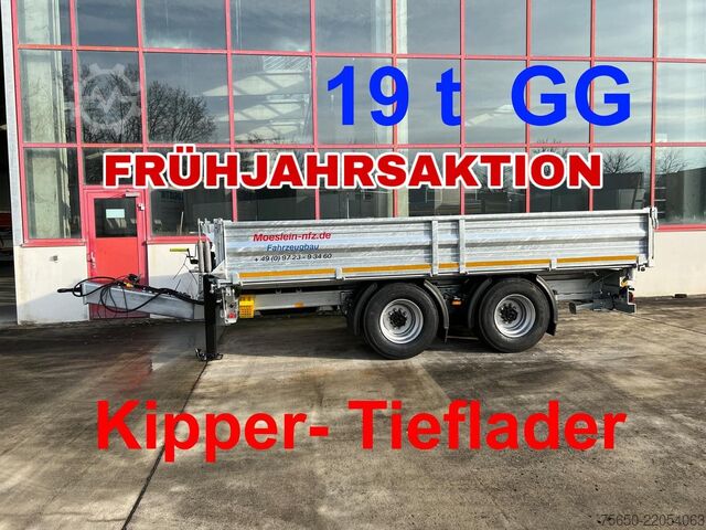 Tipper trailer Möslein TTD 19 B  19 t Tandemkipper- Tieflader, Breitbereifung