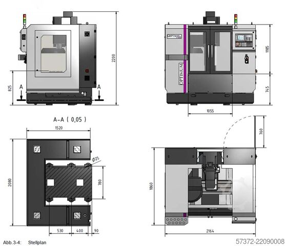 CNC Milling Machine Optimum OPTI mill F 105