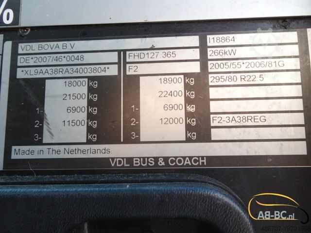 Motor coach BOVA Futura FHD127 - 48 Sitze EURO 5