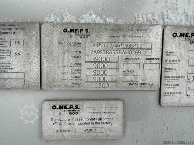 Silo semitrailer FELDBINDER O.ME.P.S Silo Auflieger 39 m³ 3 Achs