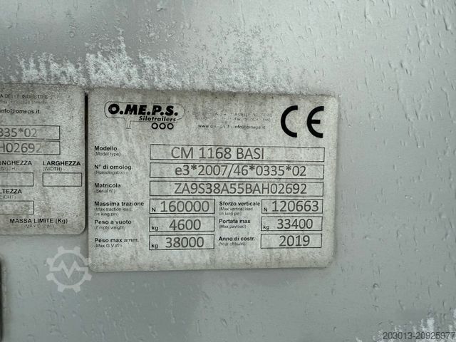 Silo semitrailer FELDBINDER O.ME.P.S Silo Auflieger 39 m³ 3 Achs