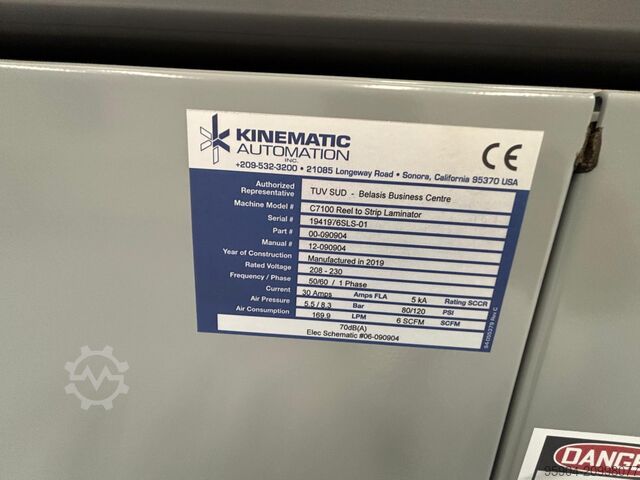 Kundenspezifisches Bandverarbeitungssystem Kinematic Automation Inc. C7100 Reel to Strip Laminator