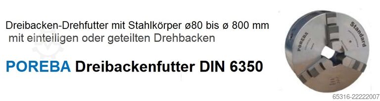 Dreibackenfutter / Planscheiben POREBA Futter/Planscheibe