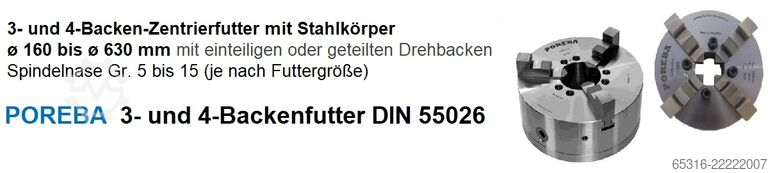 Dreibackenfutter / Planscheiben POREBA Futter/Planscheibe