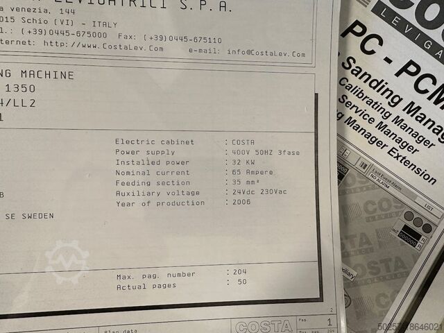 Breitbandschleifmaschine Costa TT1350