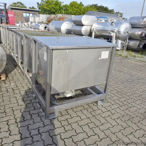 590 liter bulk material container made of V2A stainless steel  9329