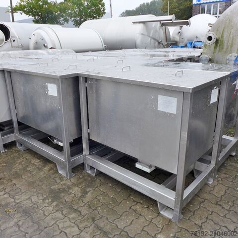 590 liter bulk material container made of V2A stainless steel  9329