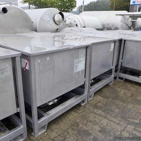 590 liter bulk material container made of V2A stainless steel  9329