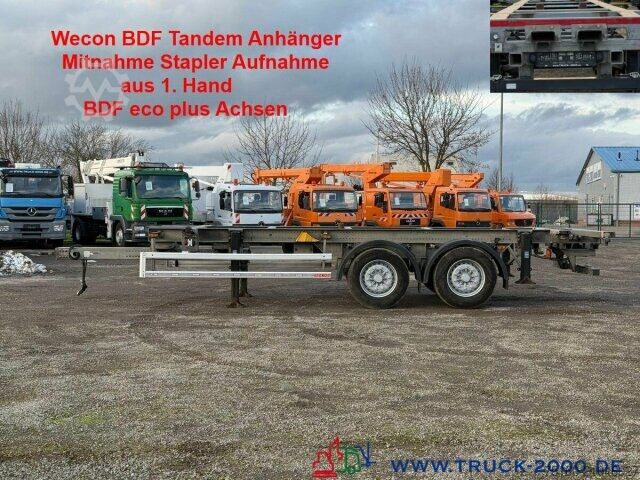 Swap chassis trailer Wecon AWZ 218 BDF Tandem mit Aufnahme für Stapler