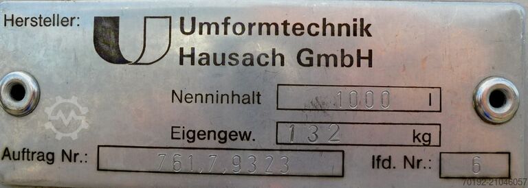 1000 Liter Container aus V4A Umformtechnik Hausach (UCON) 9289