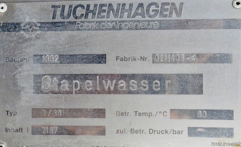 2167 Liter Behälter aus V4A  9280