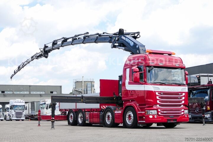 LKW mit Pritsche (offen) SCANIA R 490 Pritsche Kran Effer Funk Lift-/Lenkachse