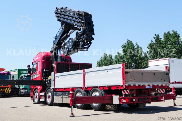LKW mit Pritsche (offen) SCANIA R 490 Pritsche Kran Effer Funk Lift-/Lenkachse