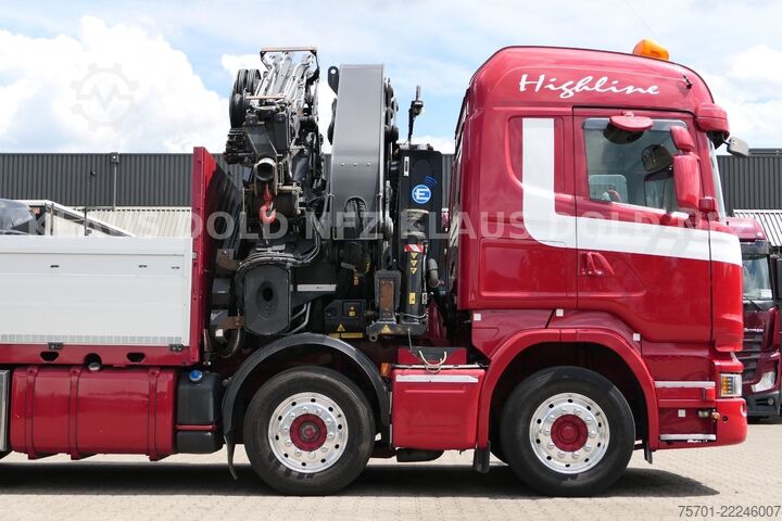 LKW mit Pritsche (offen) SCANIA R 490 Pritsche Kran Effer Funk Lift-/Lenkachse