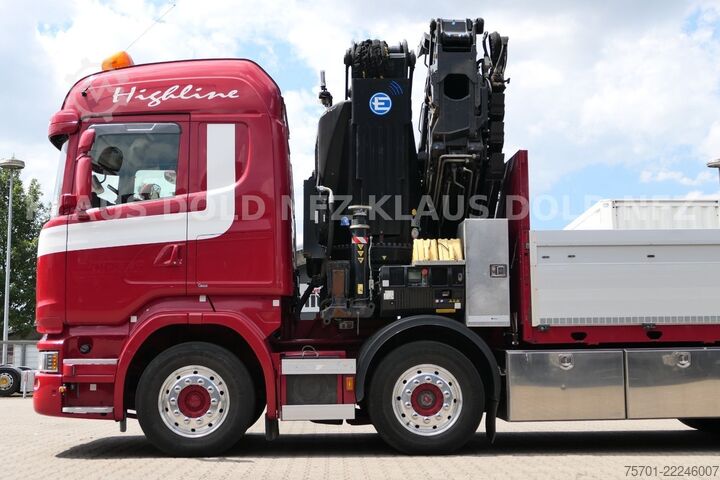 LKW mit Pritsche (offen) SCANIA R 490 Pritsche Kran Effer Funk Lift-/Lenkachse