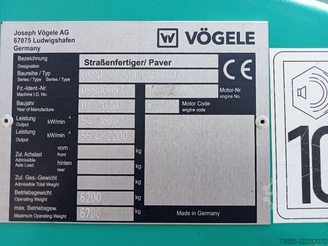 Asphalt Paver Vögele Super 700i