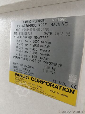 Wire eroding machine FANUC C600 iB