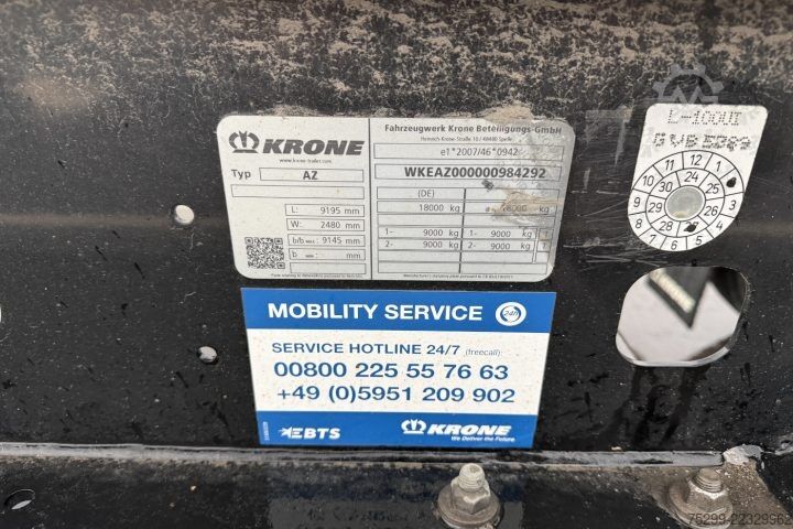 Swap chassis trailer Krone AZ BDF  Wechselfahrgestell
