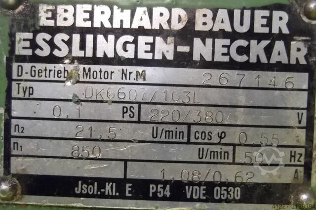 Gear motor 0.075 kW 21.5 rpm Bauer DK6607/163L