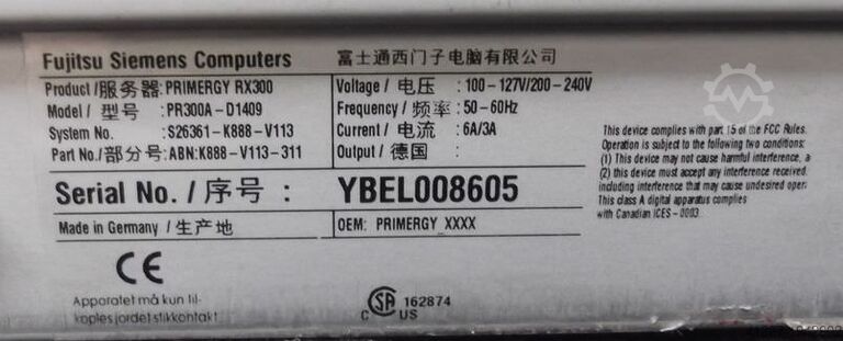 Server FUJITSU PRIMERGY RX300