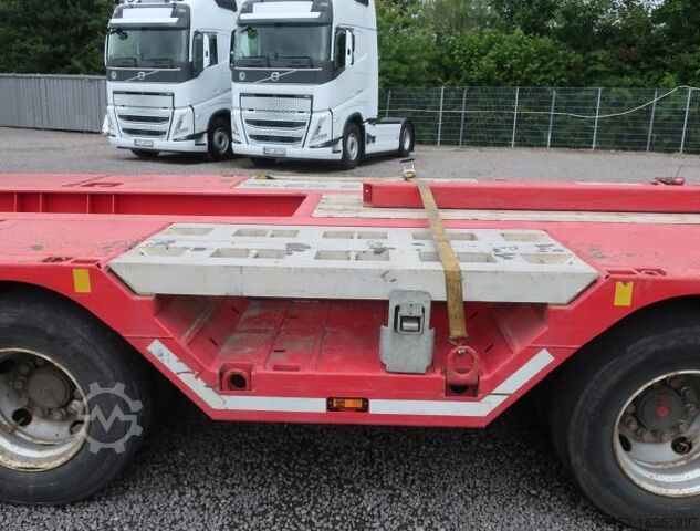 Low loader semitrailer HRD HRD STLM3M Radmulden Rampen Lenkachse
