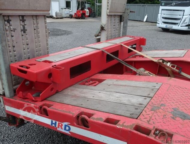 Low loader semitrailer HRD HRD STLM3M Radmulden Rampen Lenkachse