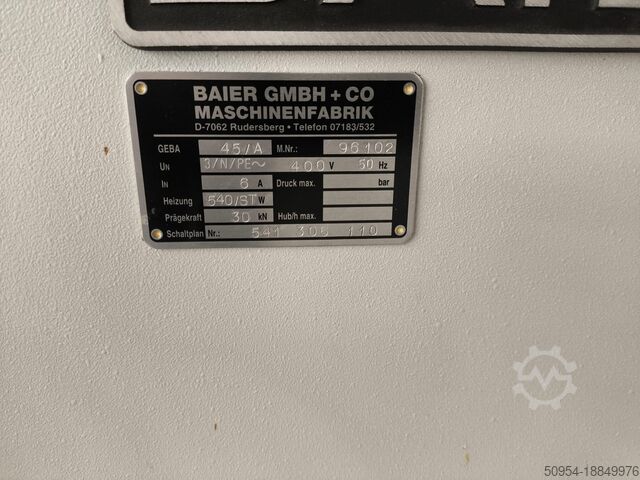 Buchbindereimaschine Baier Geba 45/A