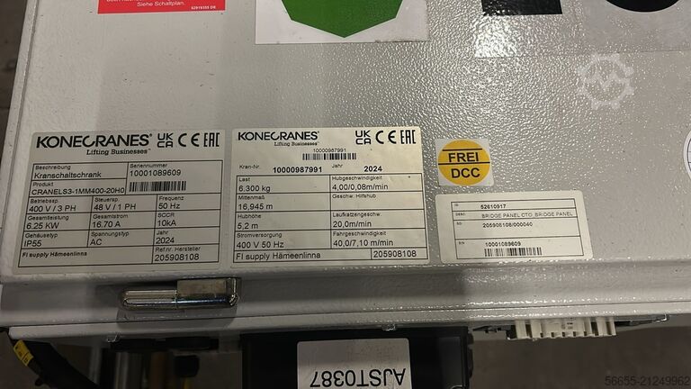 Hallenkran, Deckenkran, Brückenkran Konecrane S05D 6,3 t BJ 2024